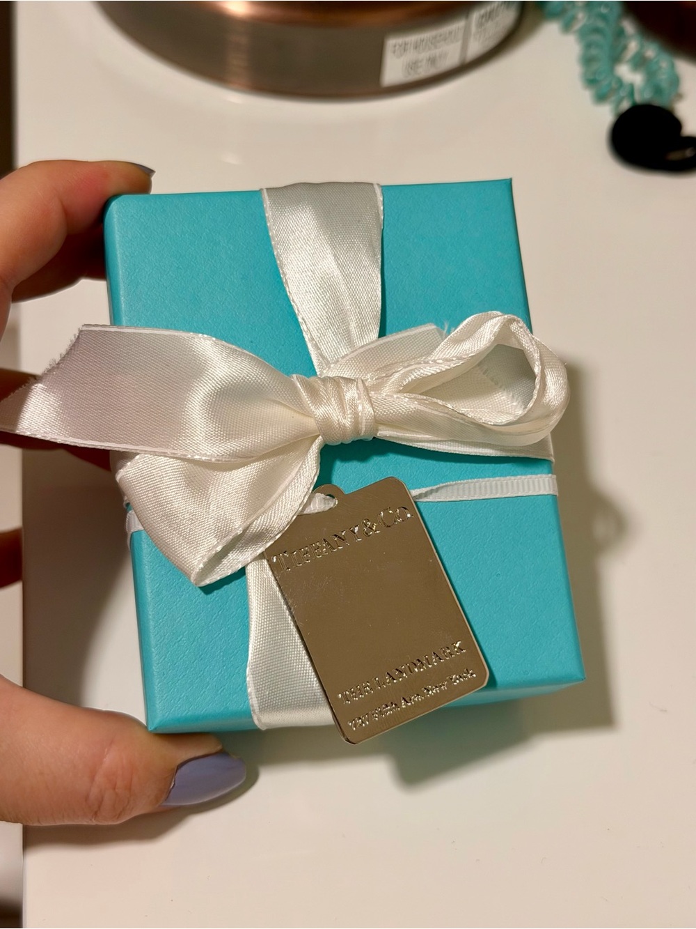 Authentic Tiffany & Co gift box/ Pouch/ ribbon and pendent - Picture 2 of 4